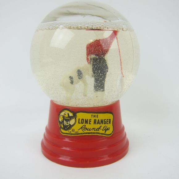 Vintage 1950s The Lone Ranger Round Up Snow Globe Red Base Driss Co Toy Game - Picture 10 of 15